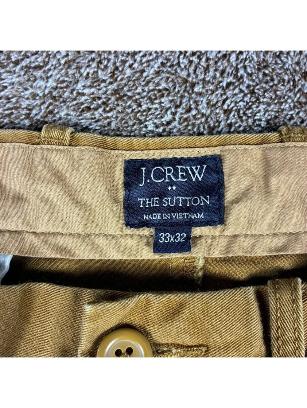 J Crew The Sutton Chino Pants Mens Size 33X32 Tan